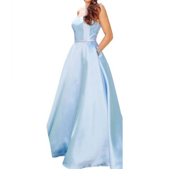 NEW CLARISSE a-line ball gown prom maxi dress in pale blue